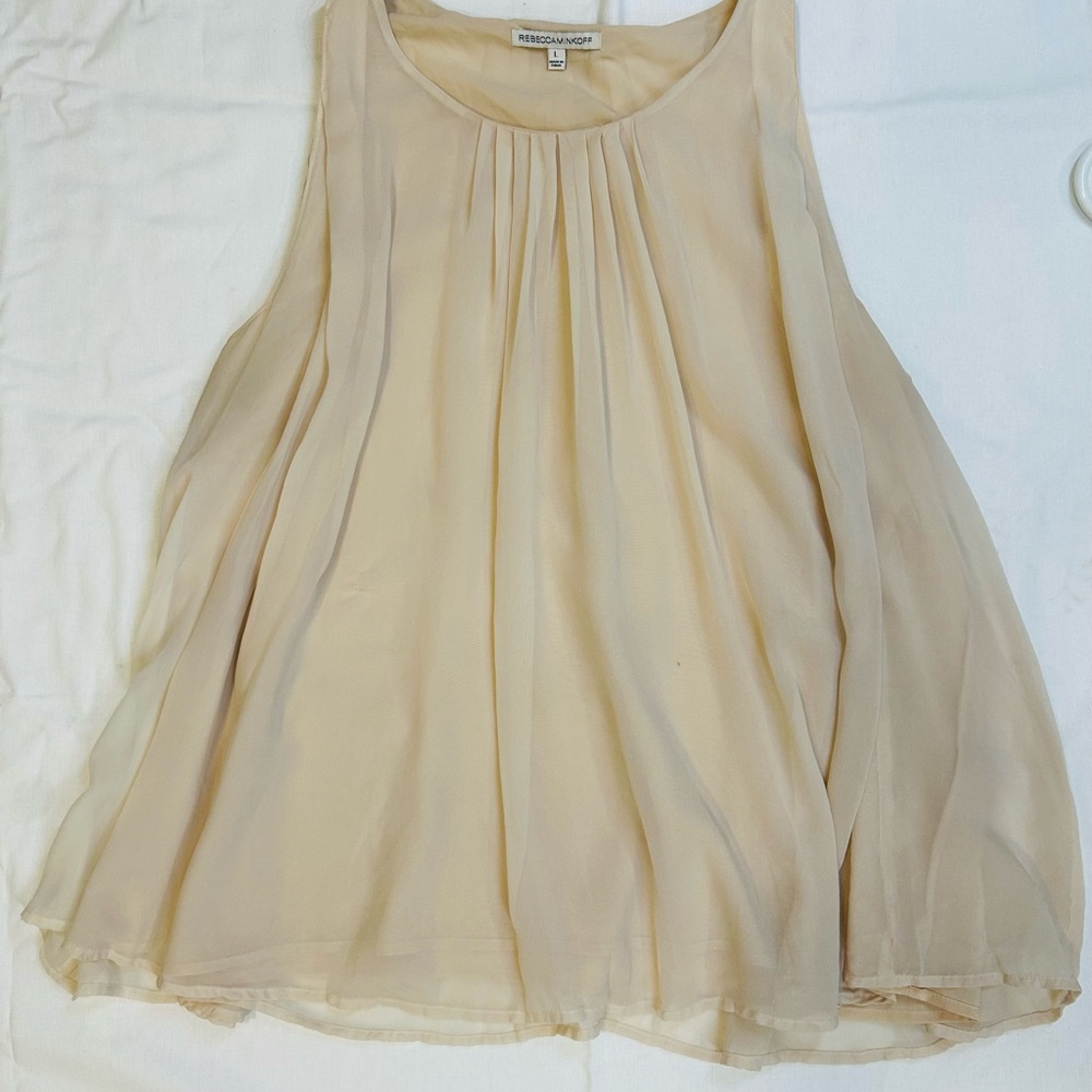 Rebecca Minkoff Cream Silk Tank
